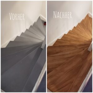 Folierung einer Treppe: Aus rustikal wird modern